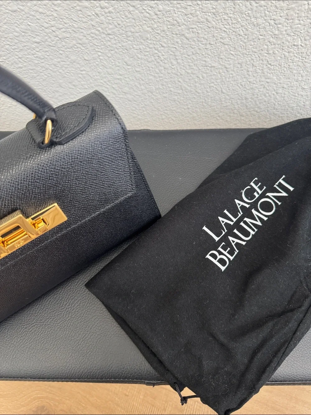 Lalage Beaumont Fonteyn Midi Dolomite Handbag – Black | New, Never Worn